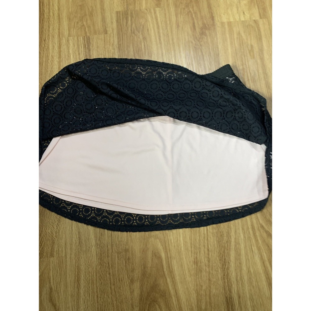 Disney Minnie Rocks The Dots Black Lace Pink Underlay Mini Skirt Elastic XL Jr. - Picture 6 of 7